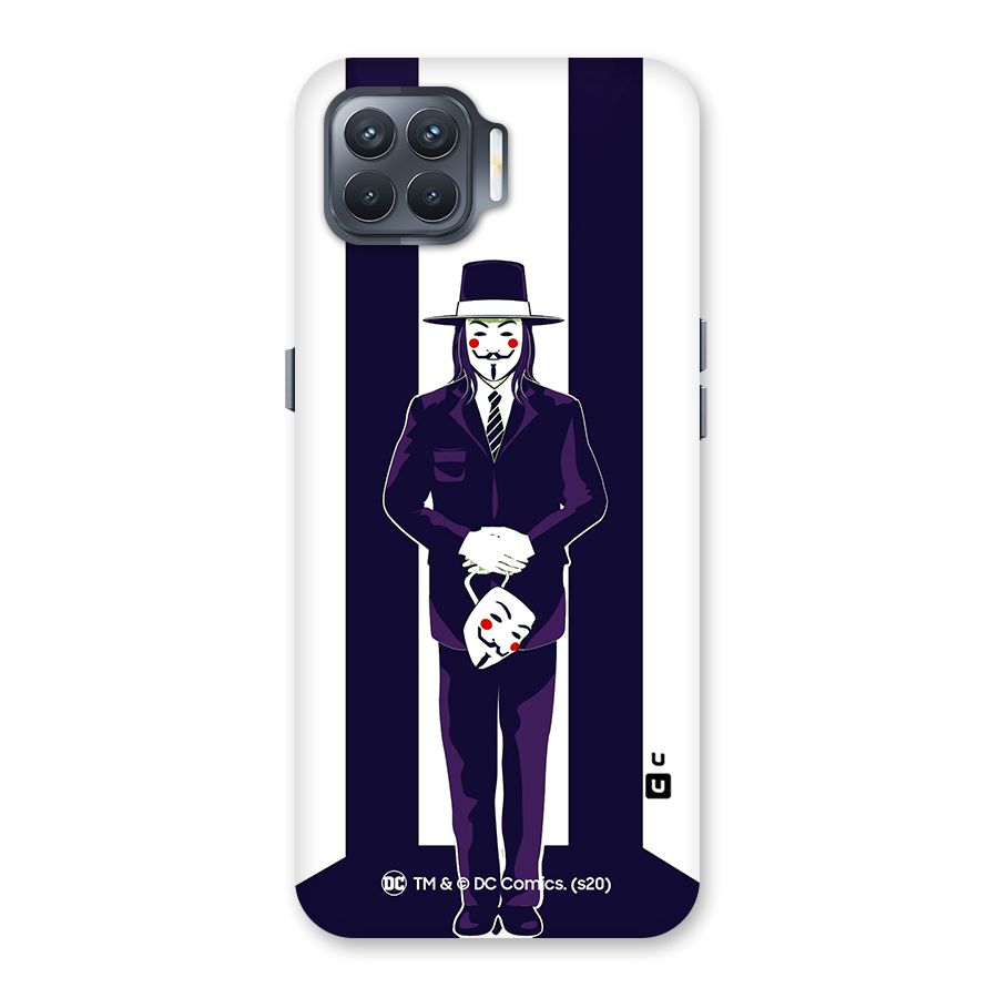 Vendetta Gentleman Holding Mask Illustration Back Case for Oppo F17 Pro