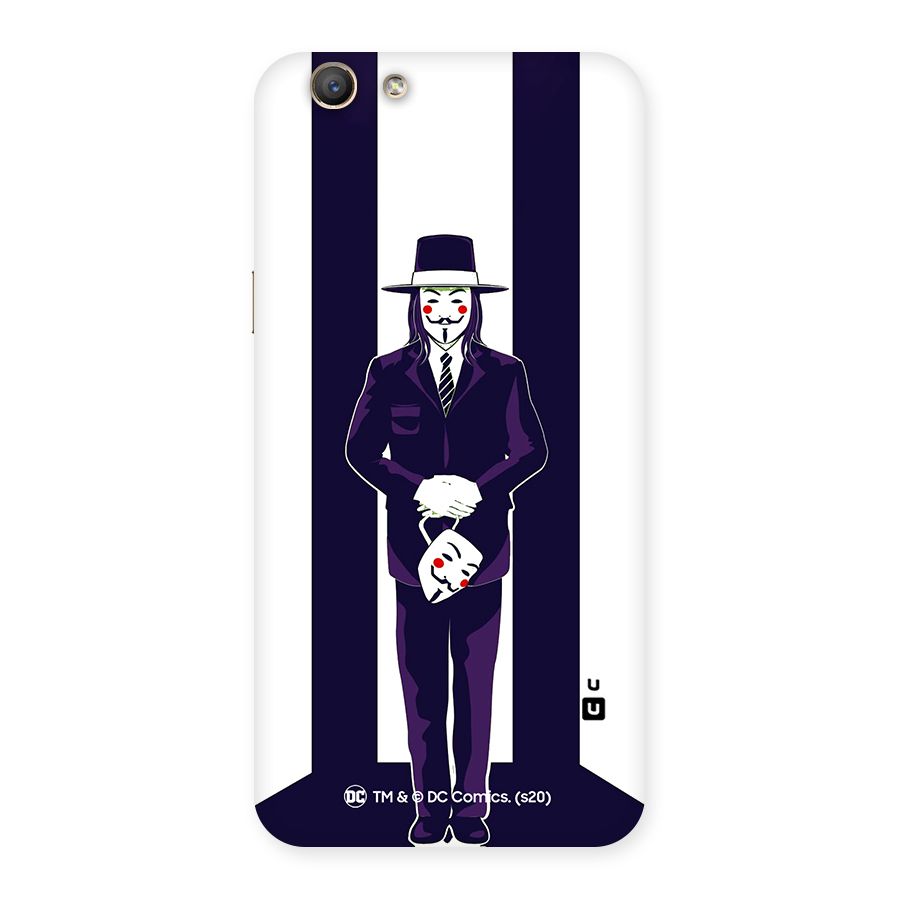 Vendetta Gentleman Holding Mask Illustration Back Case for Oppo F1s