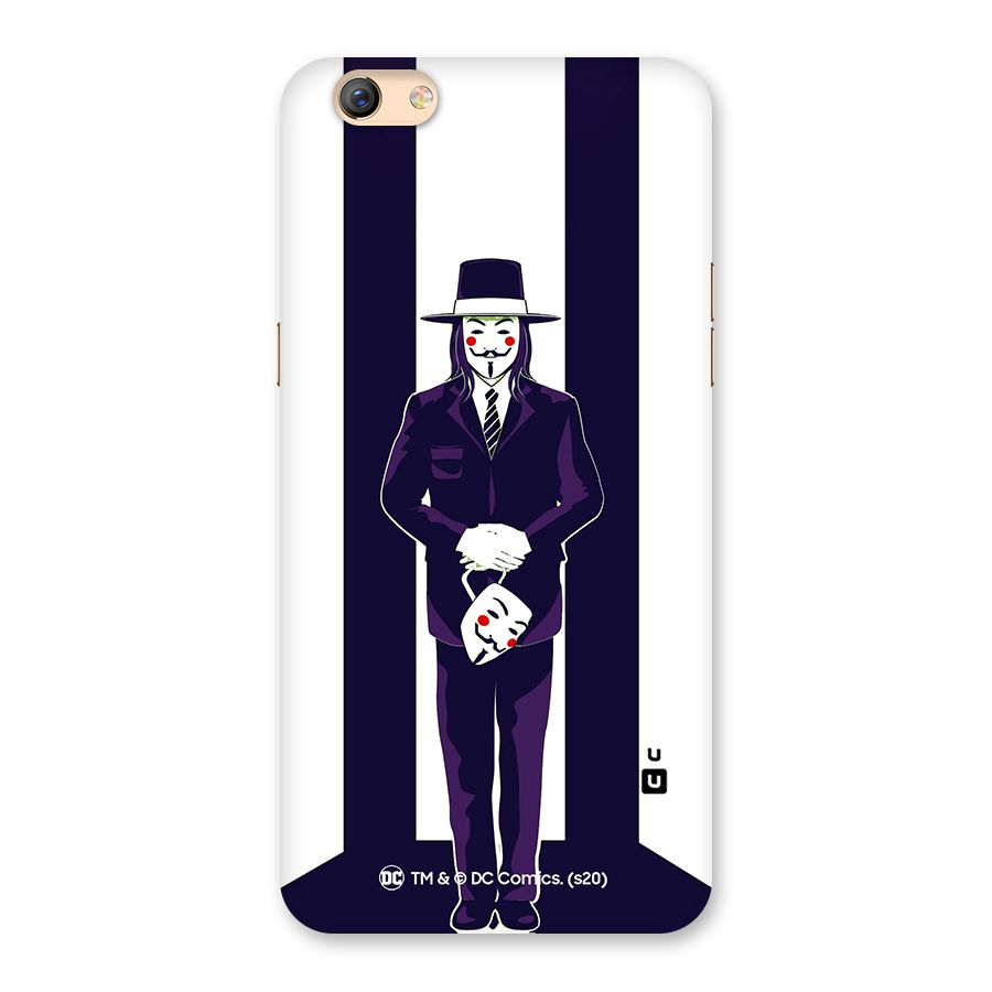 Vendetta Gentleman Holding Mask Illustration Back Case for Oppo F3 Plus