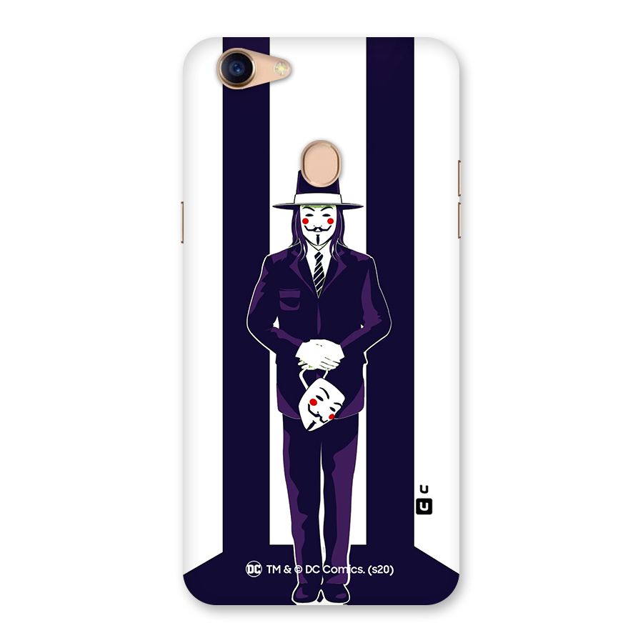 Vendetta Gentleman Holding Mask Illustration Back Case for Oppo F5