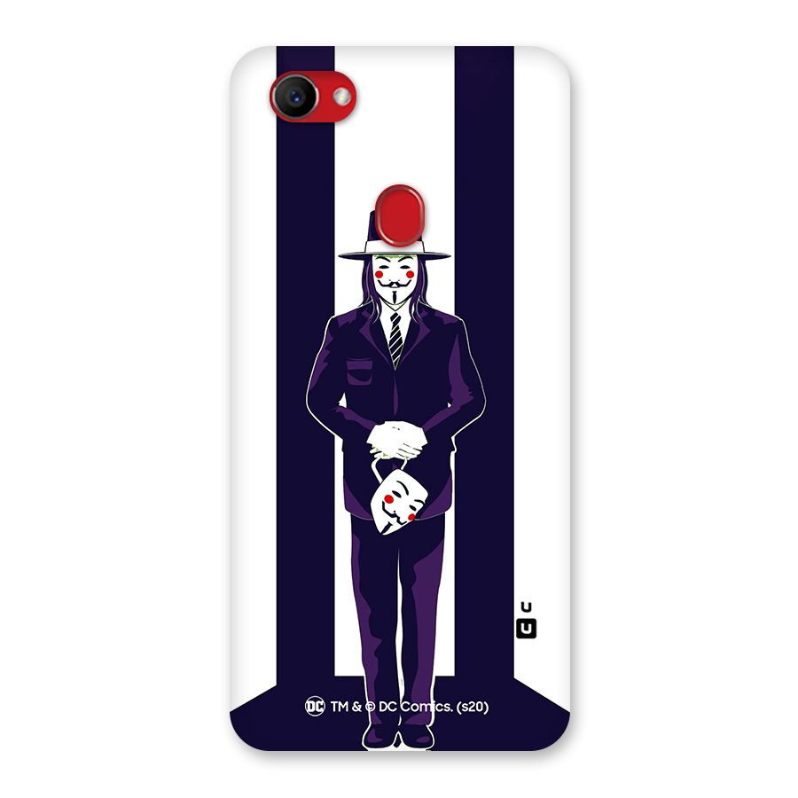 Vendetta Gentleman Holding Mask Illustration Back Case for Oppo F7