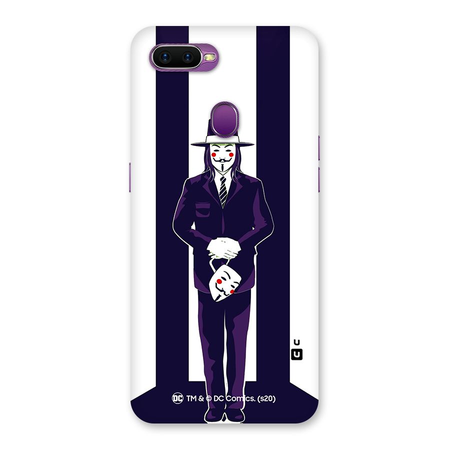 Vendetta Gentleman Holding Mask Illustration Back Case for Oppo F9