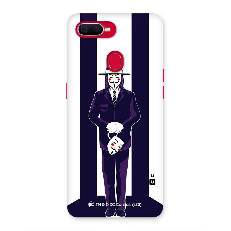 Vendetta Gentleman Holding Mask Illustration Back Case for Oppo F9 Pro
