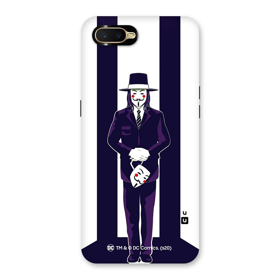 Vendetta Gentleman Holding Mask Illustration Back Case for Oppo K1