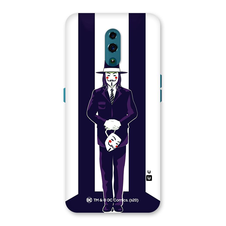 Vendetta Gentleman Holding Mask Illustration Back Case for Oppo Reno