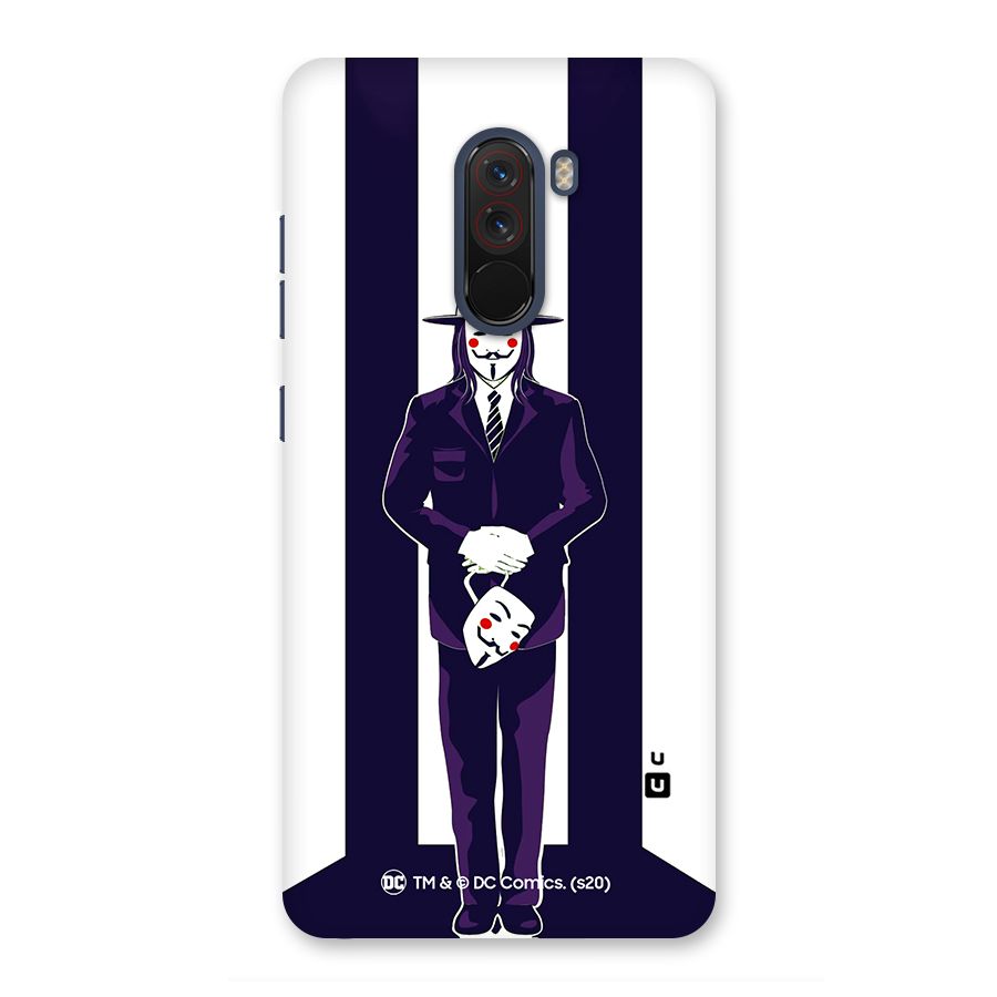 Vendetta Gentleman Holding Mask Illustration Back Case for Poco F1