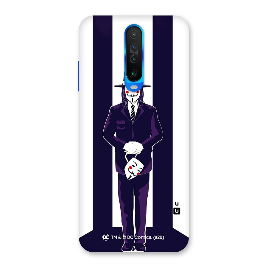 Vendetta Gentleman Holding Mask Illustration Back Case for Poco X2