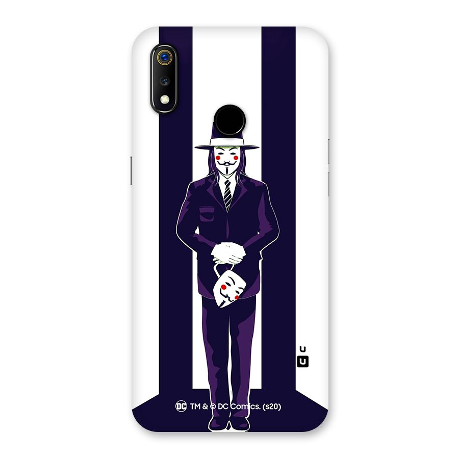 Vendetta Gentleman Holding Mask Illustration Back Case for Realme 3