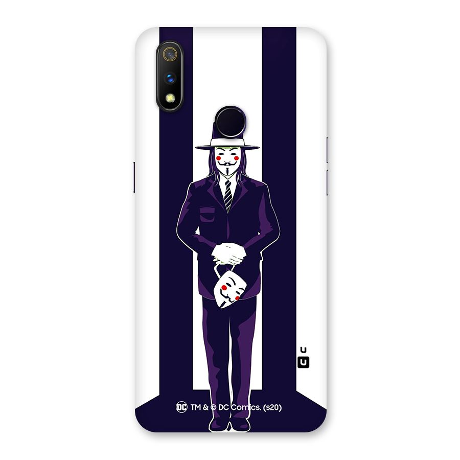 Vendetta Gentleman Holding Mask Illustration Back Case for Realme 3 Pro