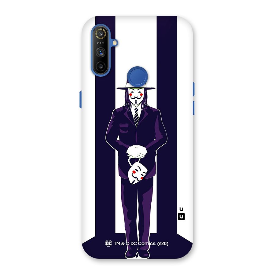 Vendetta Gentleman Holding Mask Illustration Back Case for Realme Narzo 10A