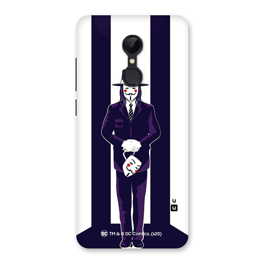 Vendetta Gentleman Holding Mask Illustration Back Case for Redmi 5