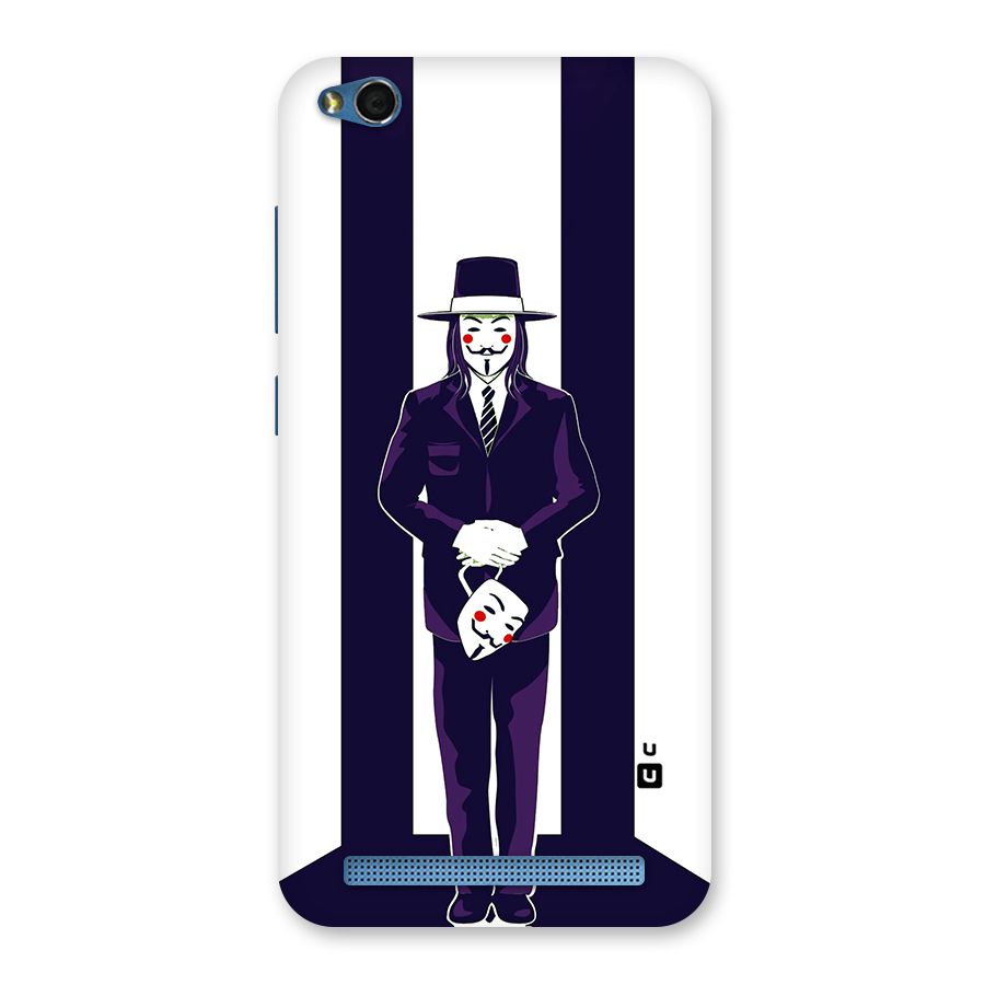 Vendetta Gentleman Holding Mask Illustration Back Case for Redmi 5A