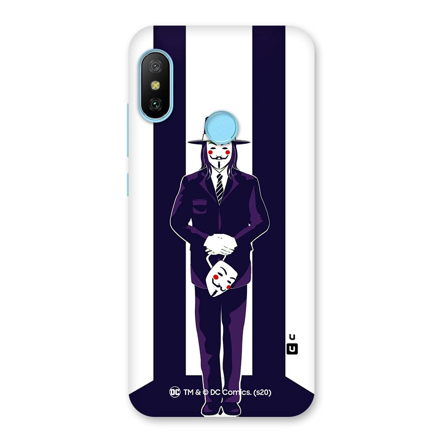 Vendetta Gentleman Holding Mask Illustration Back Case for Redmi 6 Pro