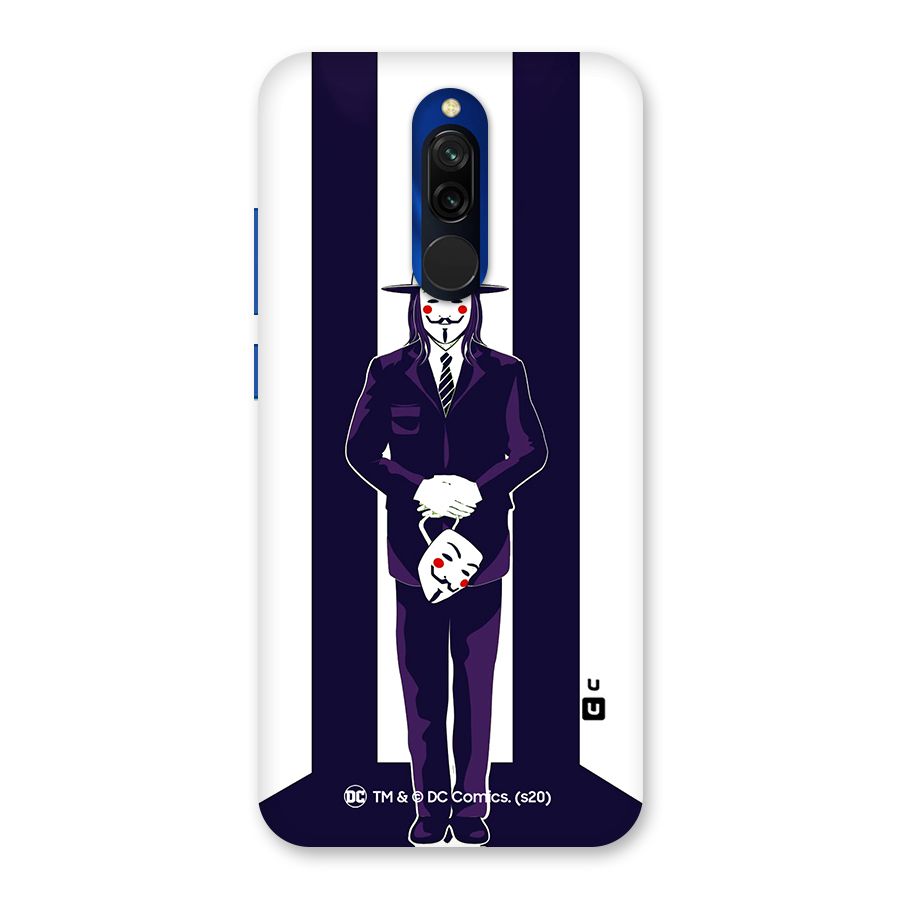 Vendetta Gentleman Holding Mask Illustration Back Case for Redmi 8