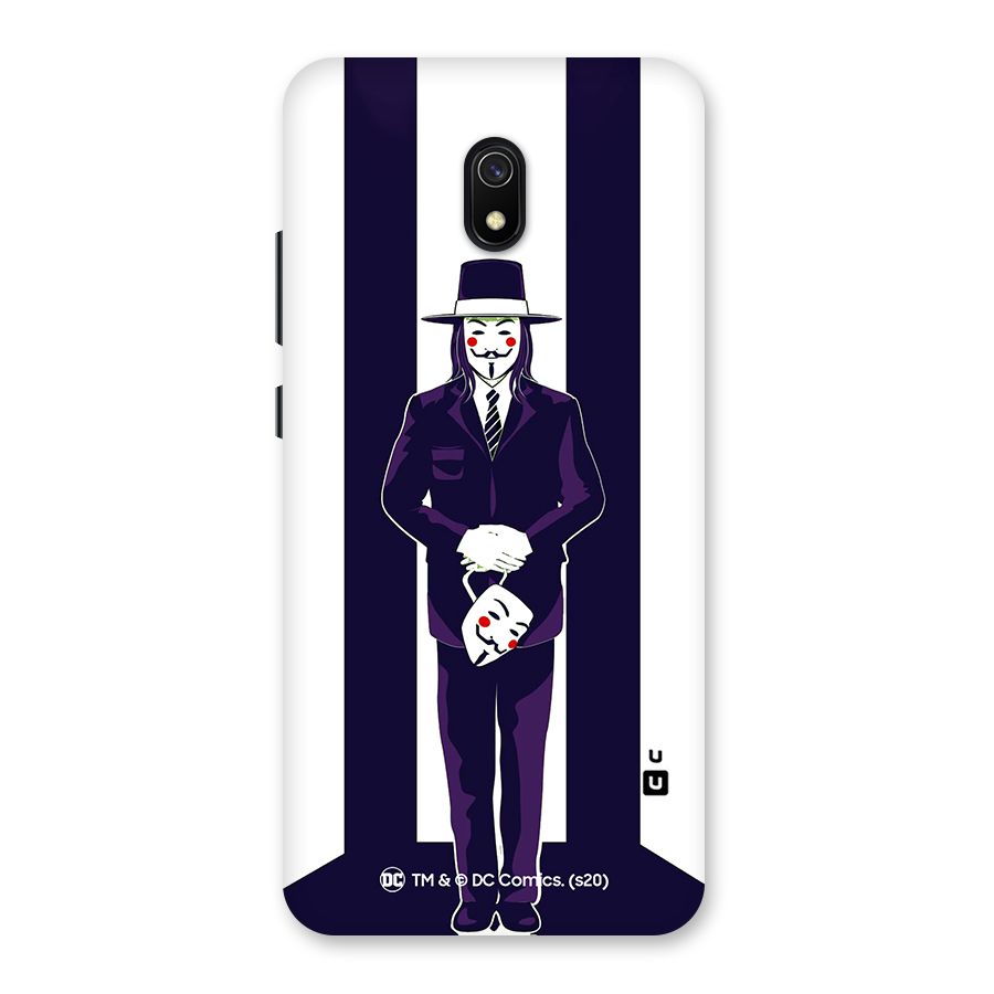 Vendetta Gentleman Holding Mask Illustration Back Case for Redmi 8A