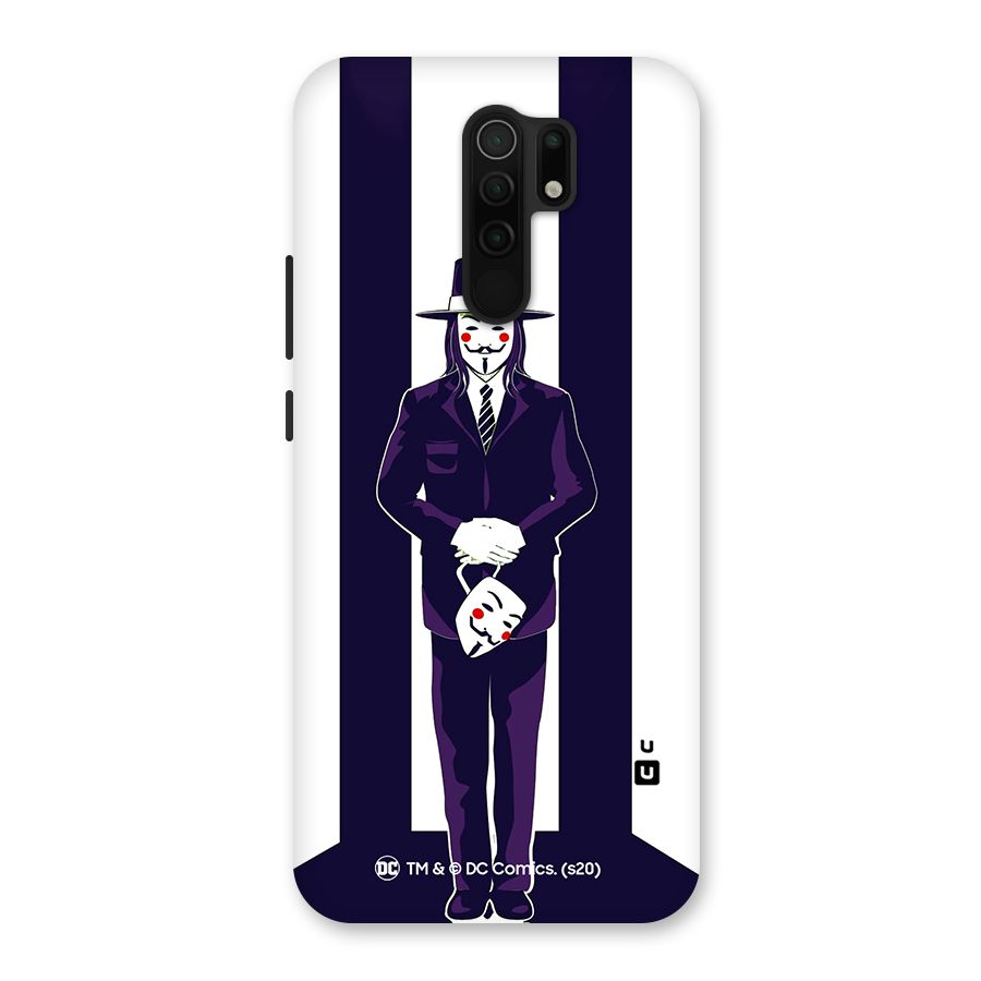 Vendetta Gentleman Holding Mask Illustration Back Case for Redmi 9 Prime