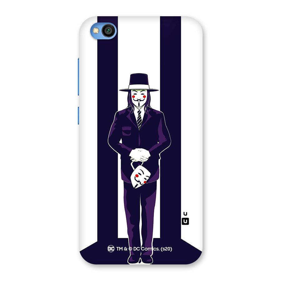 Vendetta Gentleman Holding Mask Illustration Back Case for Redmi Go