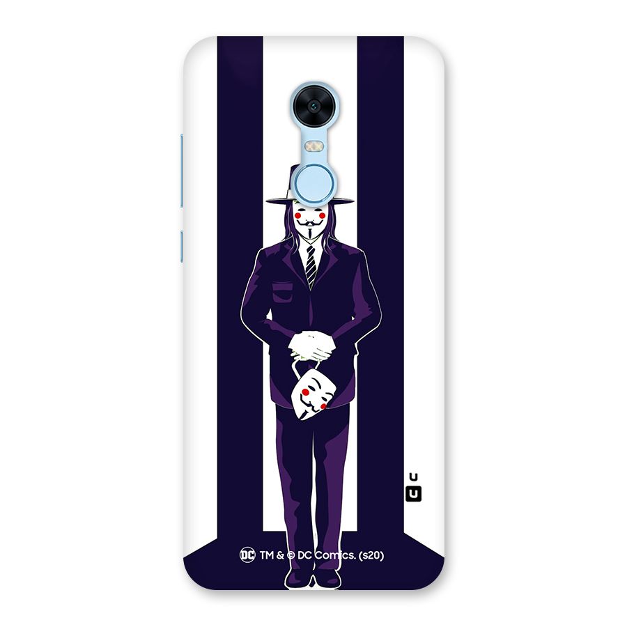 Vendetta Gentleman Holding Mask Illustration Back Case for Redmi Note 5