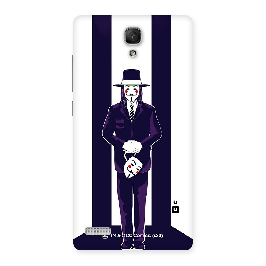 Vendetta Gentleman Holding Mask Illustration Back Case for Redmi Note Prime