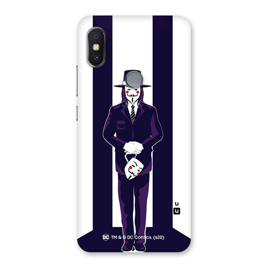 Vendetta Gentleman Holding Mask Illustration Back Case for Redmi Y2