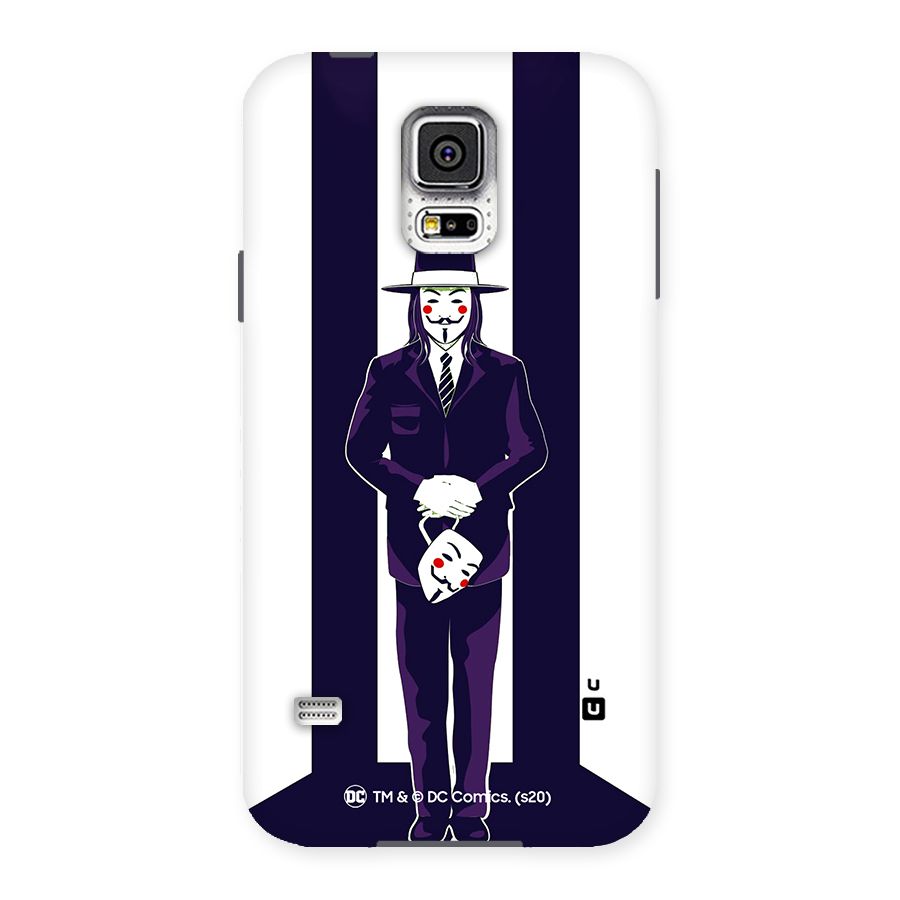 Vendetta Gentleman Holding Mask Illustration Back Case for Samsung Galaxy S5