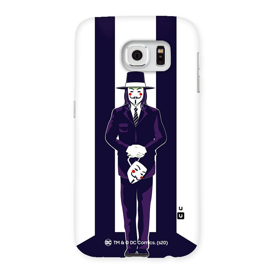 Vendetta Gentleman Holding Mask Illustration Back Case for Samsung Galaxy S6