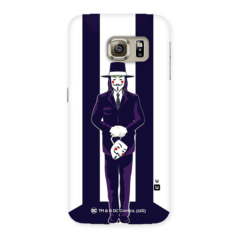 Vendetta Gentleman Holding Mask Illustration Back Case for Samsung Galaxy S6 Edge