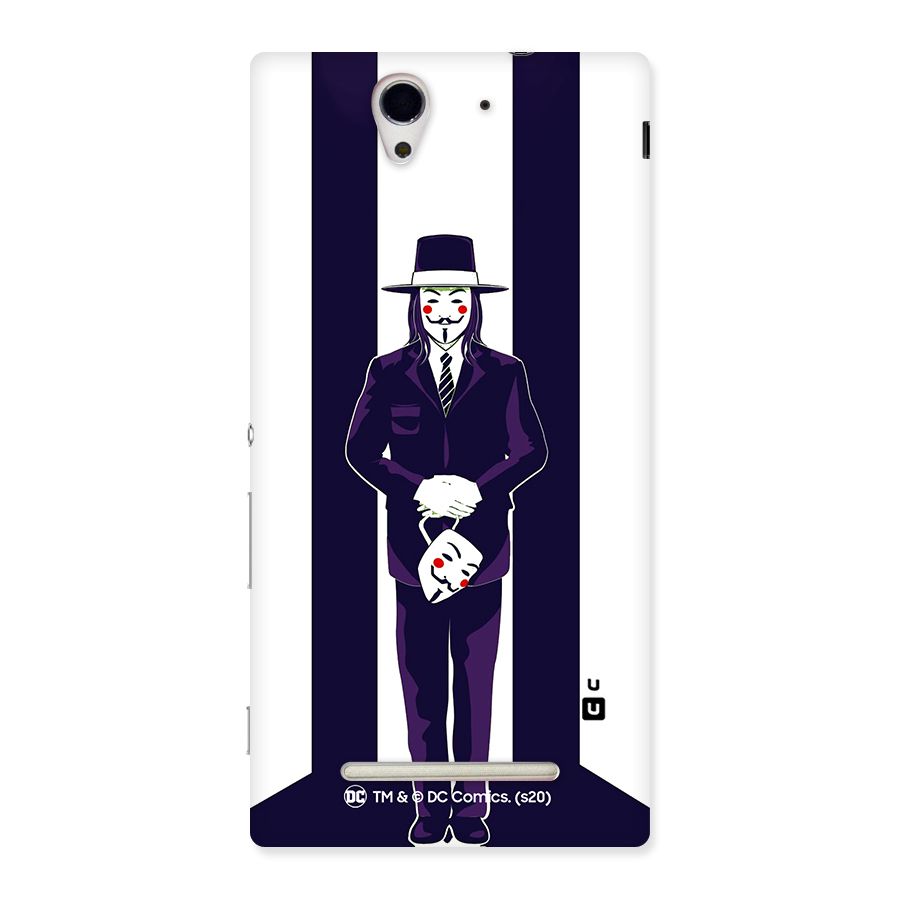 Vendetta Gentleman Holding Mask Illustration Back Case for Sony Xperia C3