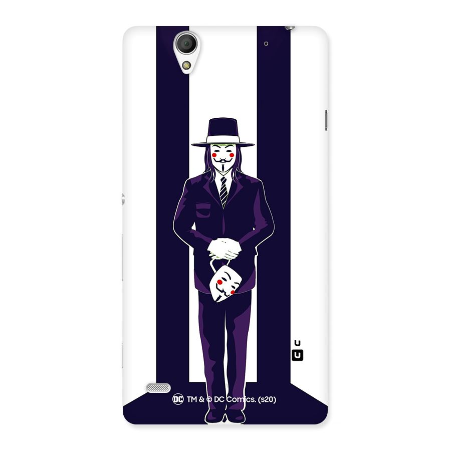 Vendetta Gentleman Holding Mask Illustration Back Case for Sony Xperia C4