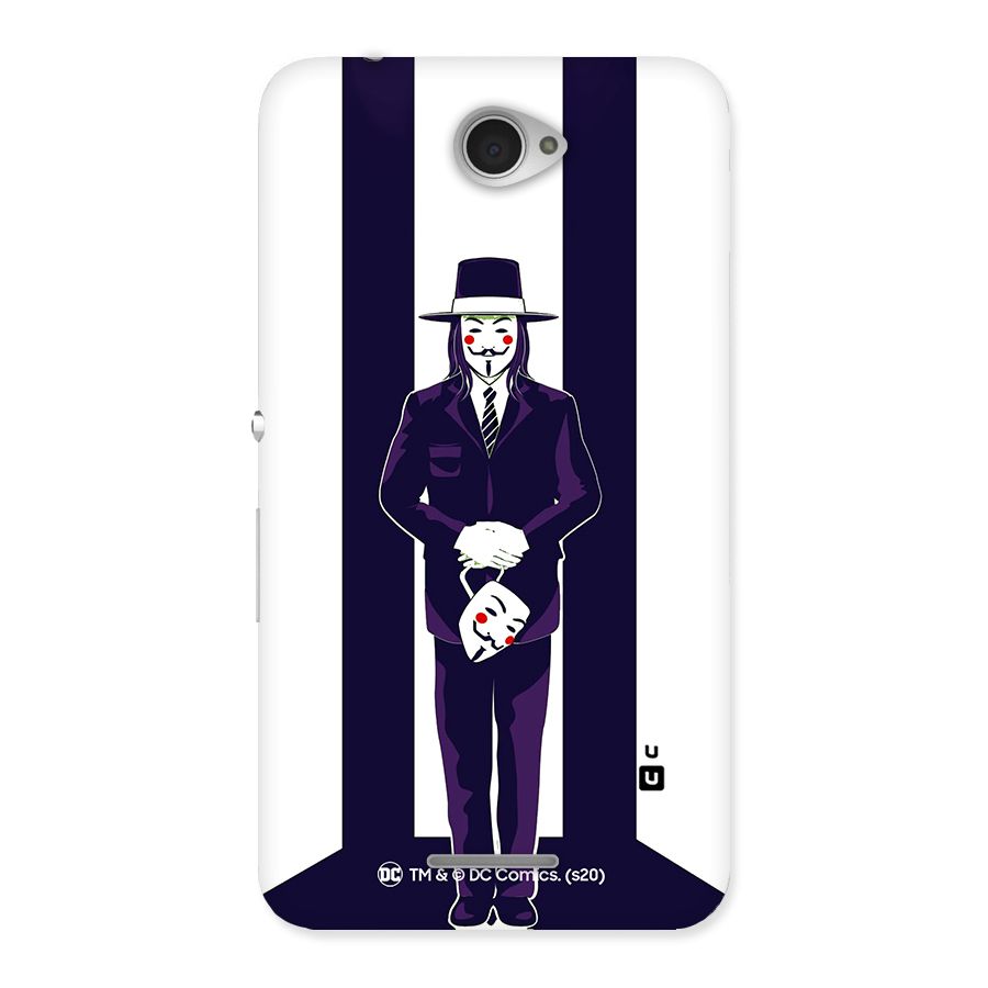 Vendetta Gentleman Holding Mask Illustration Back Case for Sony Xperia E4