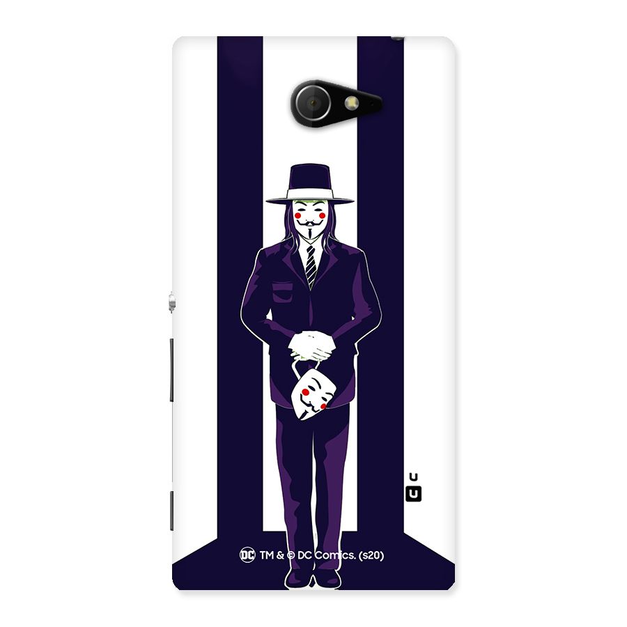 Vendetta Gentleman Holding Mask Illustration Back Case for Sony Xperia M2