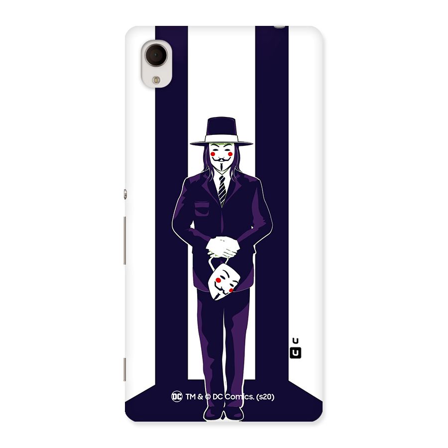 Vendetta Gentleman Holding Mask Illustration Back Case for Sony Xperia M4