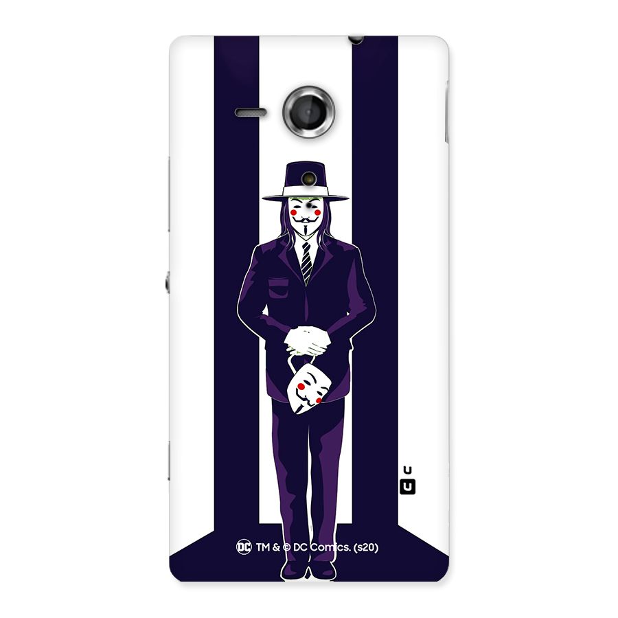 Vendetta Gentleman Holding Mask Illustration Back Case for Sony Xperia SP