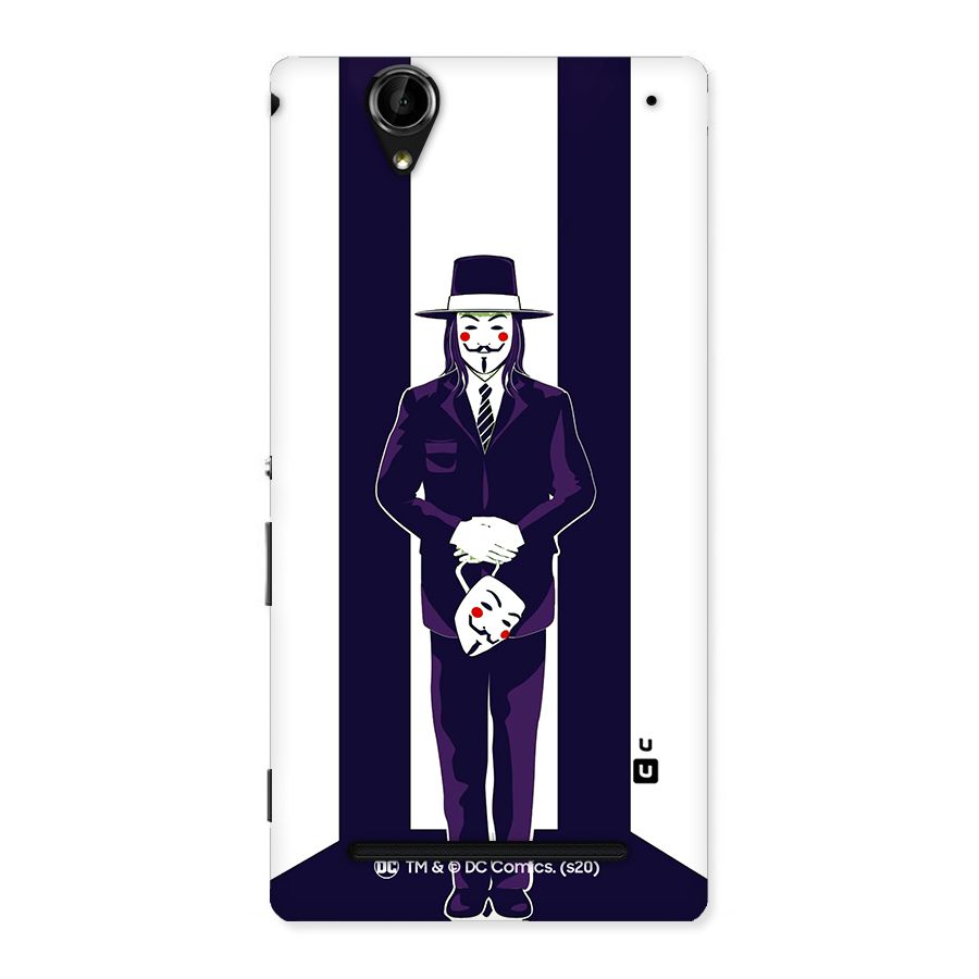 Vendetta Gentleman Holding Mask Illustration Back Case for Sony Xperia T2