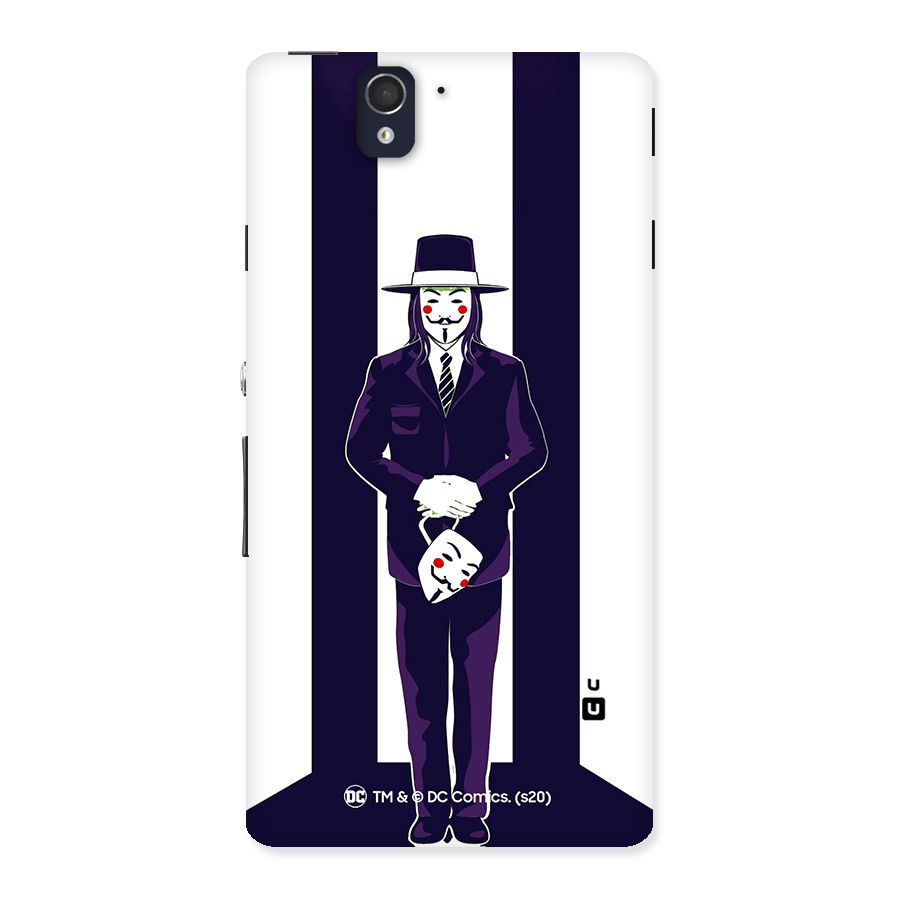 Vendetta Gentleman Holding Mask Illustration Back Case for Sony Xperia Z