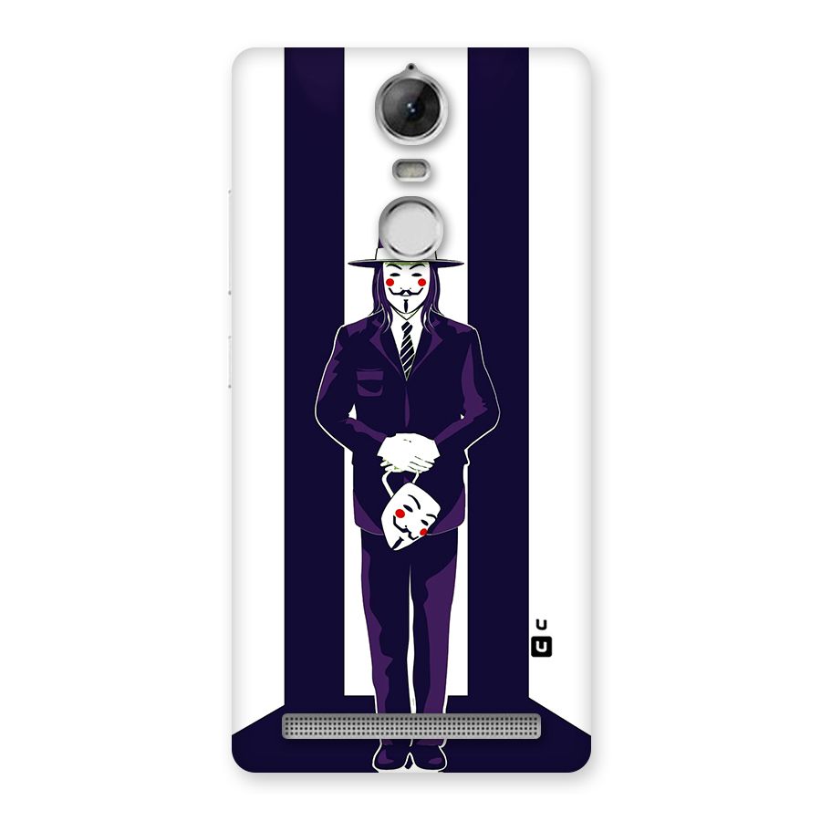 Vendetta Gentleman Holding Mask Illustration Back Case for Vibe K5 Note