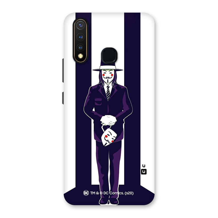 Vendetta Gentleman Holding Mask Illustration Back Case for Vivo U20