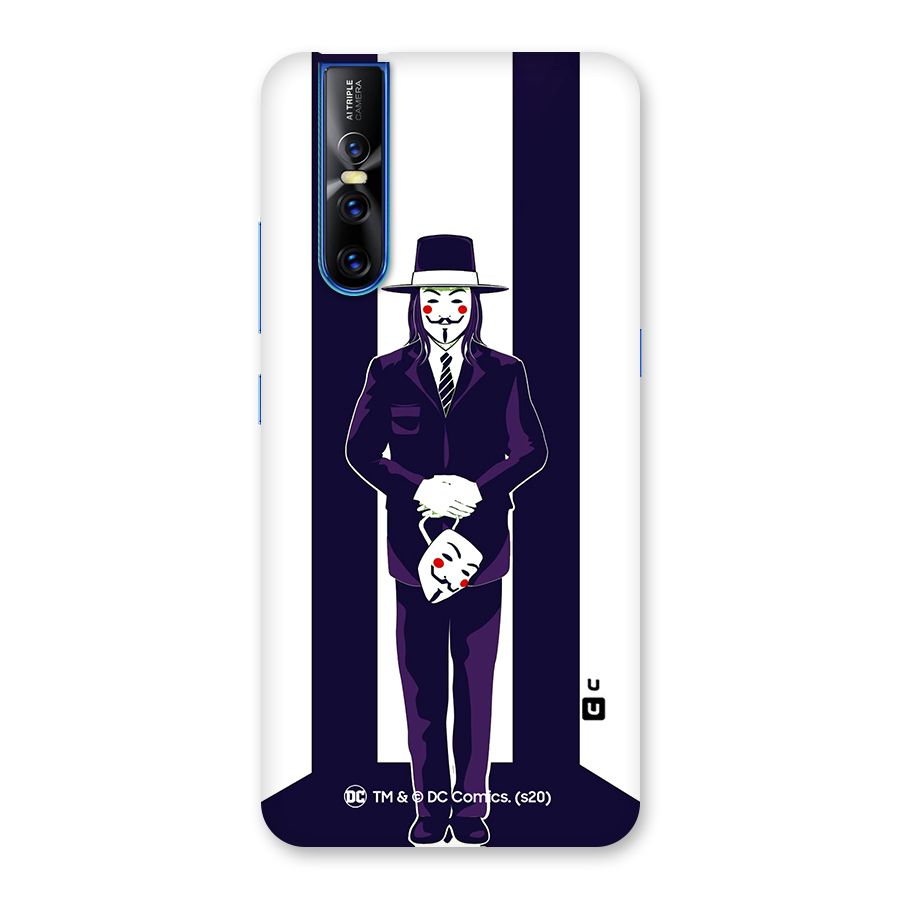 Vendetta Gentleman Holding Mask Illustration Back Case for Vivo V15 Pro