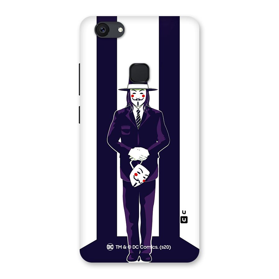 Vendetta Gentleman Holding Mask Illustration Back Case for Vivo V7 Plus
