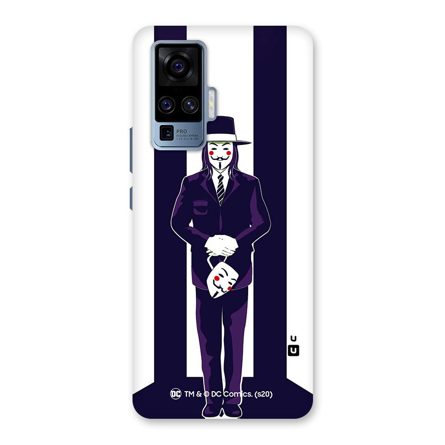 Vendetta Gentleman Holding Mask Illustration Back Case for Vivo X50 Pro
