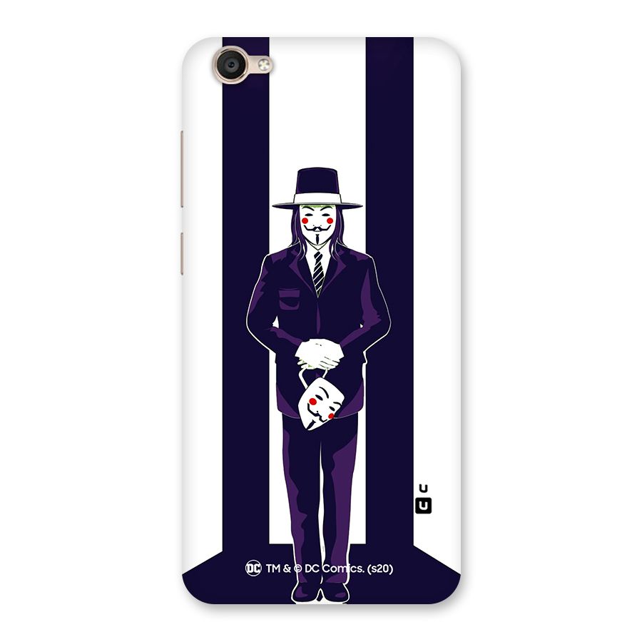 Vendetta Gentleman Holding Mask Illustration Back Case for Vivo Y55s