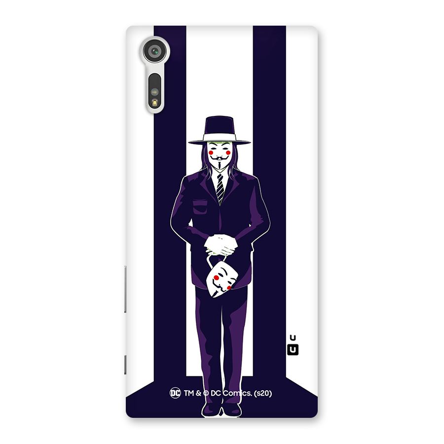 Vendetta Gentleman Holding Mask Illustration Back Case for Xperia XZ
