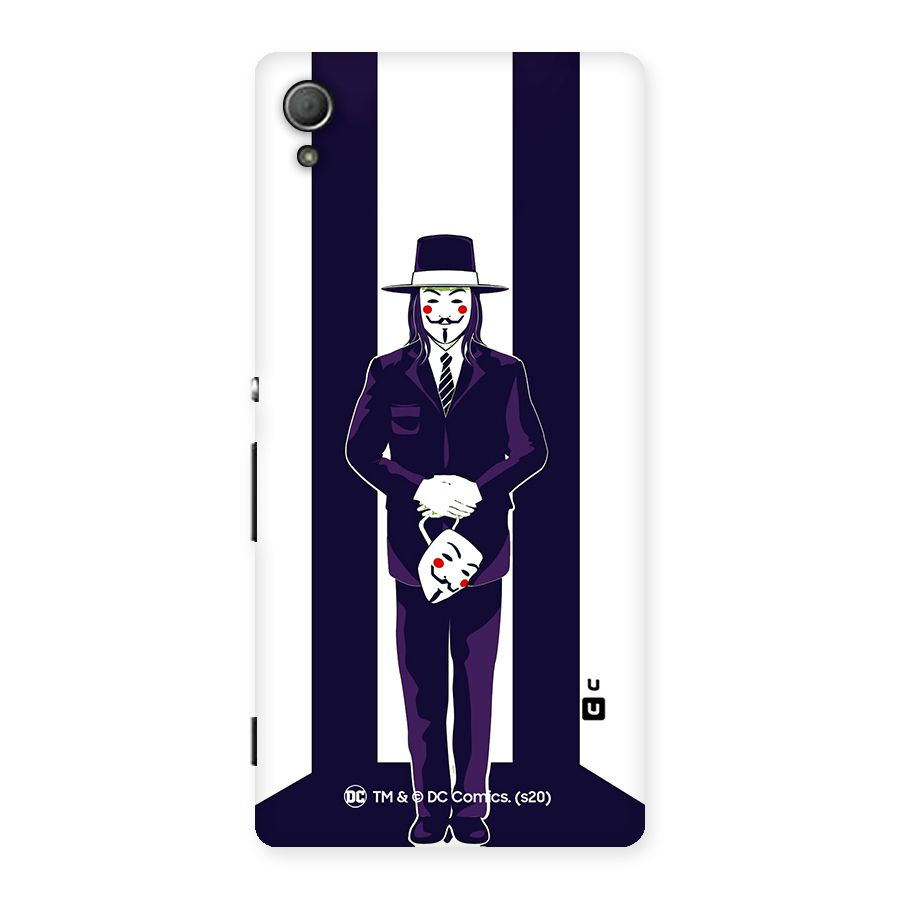 Vendetta Gentleman Holding Mask Illustration Back Case for Xperia Z3 Plus