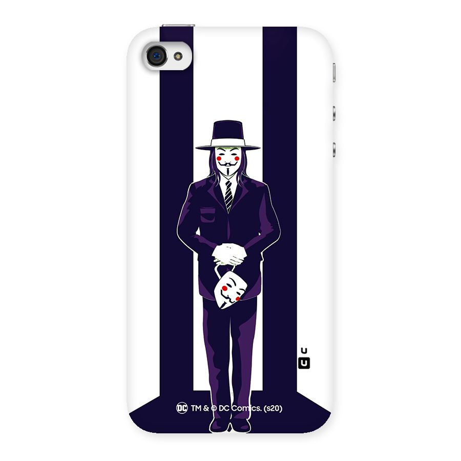 Vendetta Gentleman Holding Mask Illustration Back Case for iPhone 4 4s