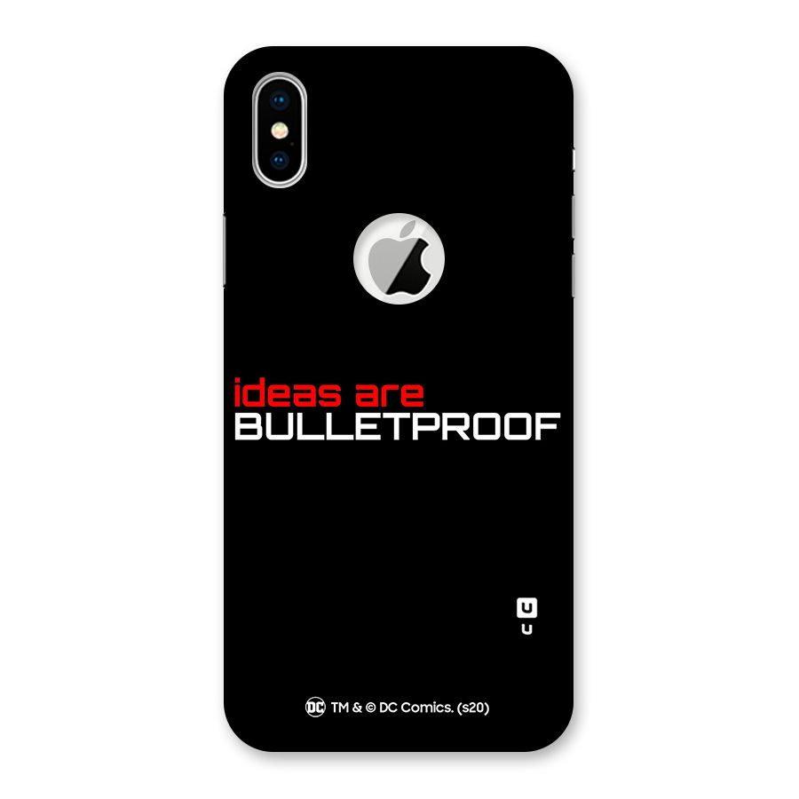 Vendetta Ideas are Bulletproof Back Case for iPhone X Logo Cut