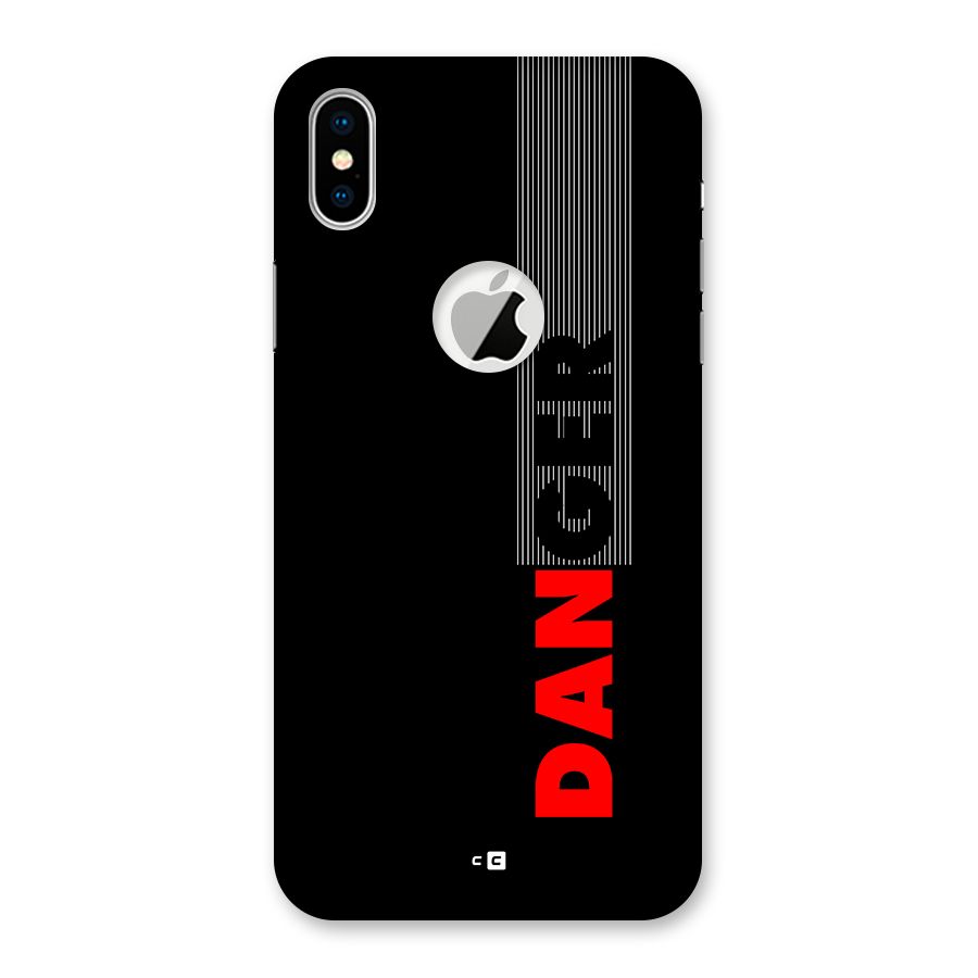 Vertical Danger Back Case for iPhone X Logo Cut