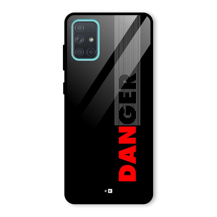 Vertical Danger Glass Back Case for Galaxy A71