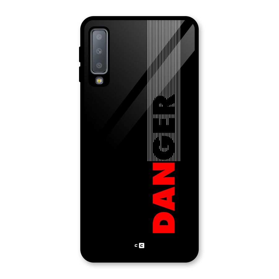 Vertical Danger Glass Back Case for Galaxy A7 (2018)