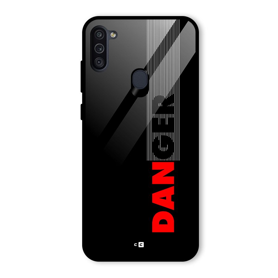 Vertical Danger Glass Back Case for Galaxy M11