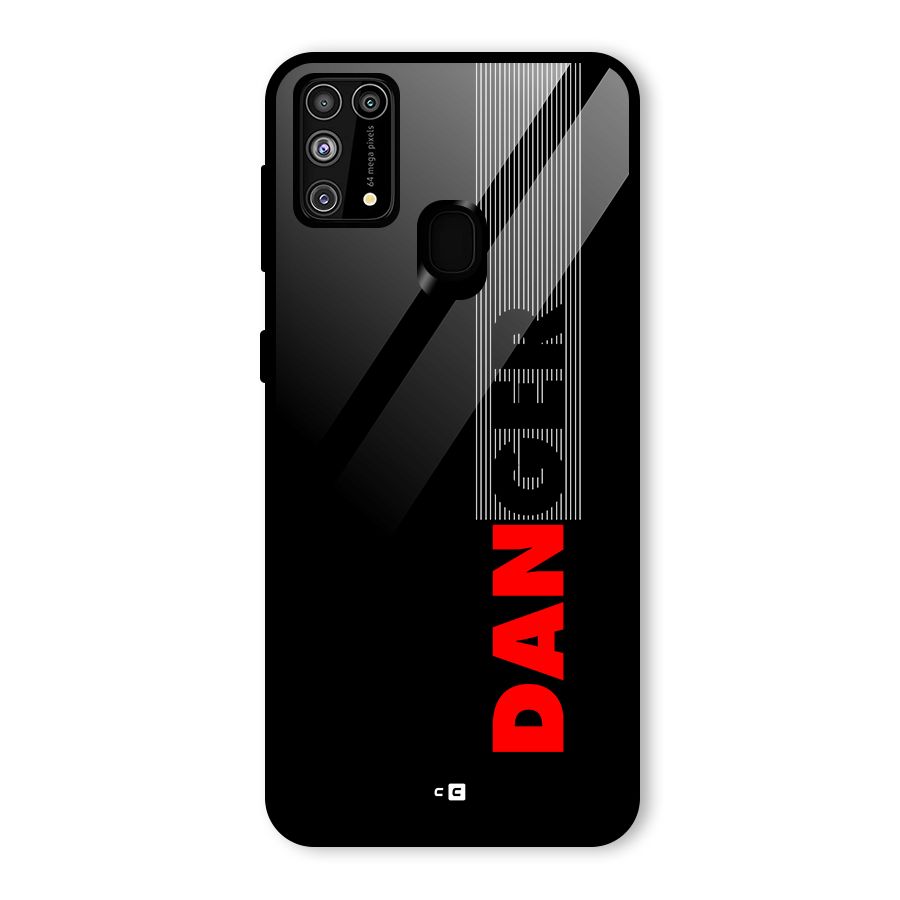 Vertical Danger Glass Back Case for Galaxy M31